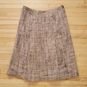 PRADA Pleated Tweed Skirt Sz 40